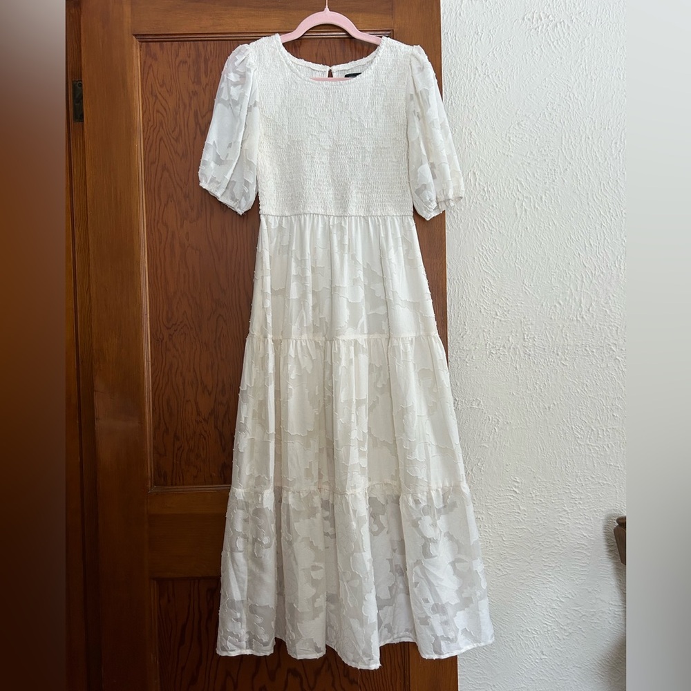 Merokeety Cream Textured Dress